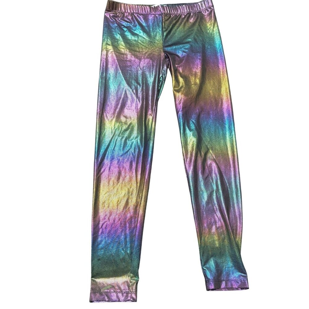 Metallic Rainbow MIA New York Girls Leggings Size M NWOT